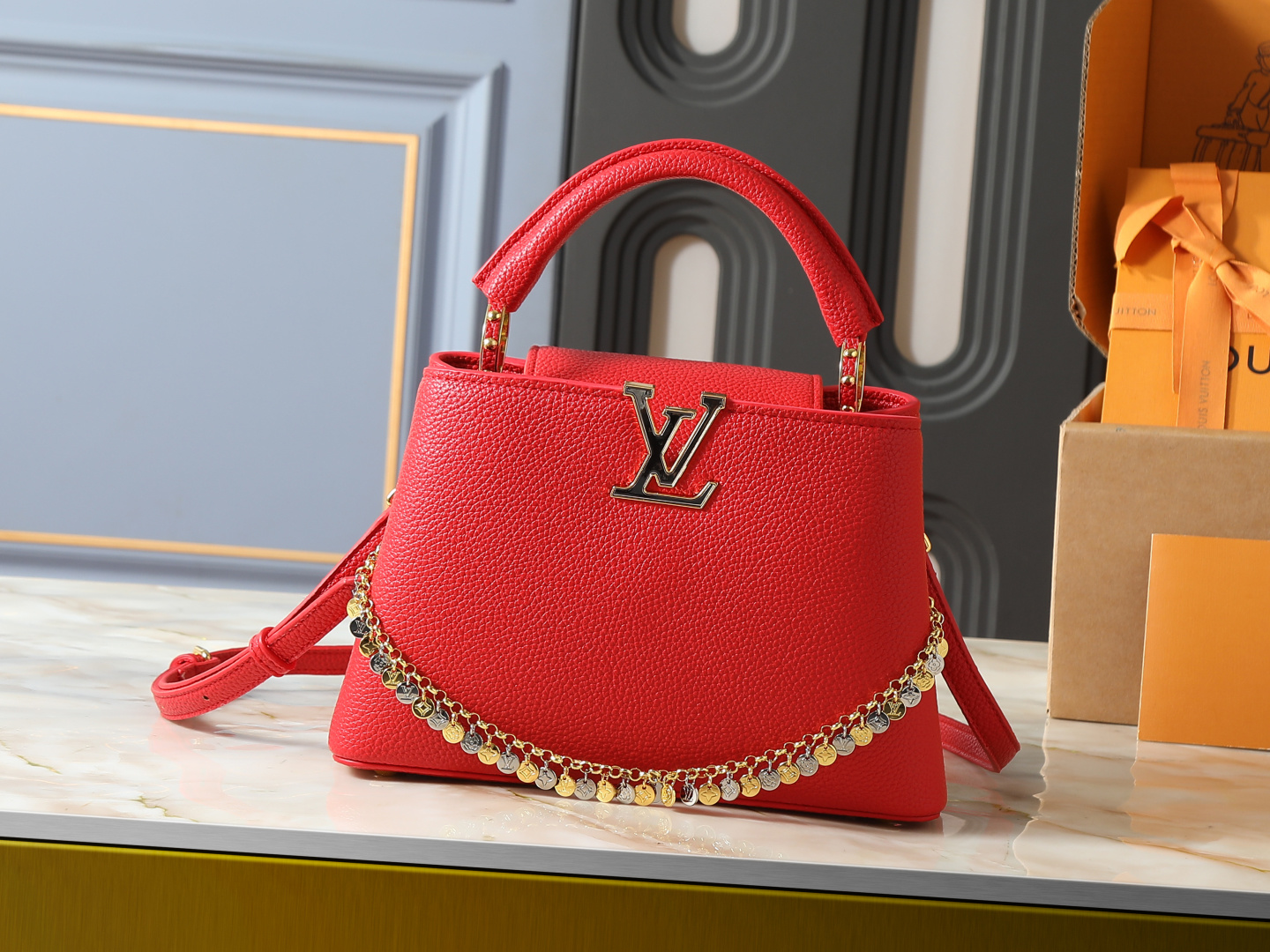 LV Alma Bb Handbag Monogram Canvas Model M13670 Crossbody Strap Luxury